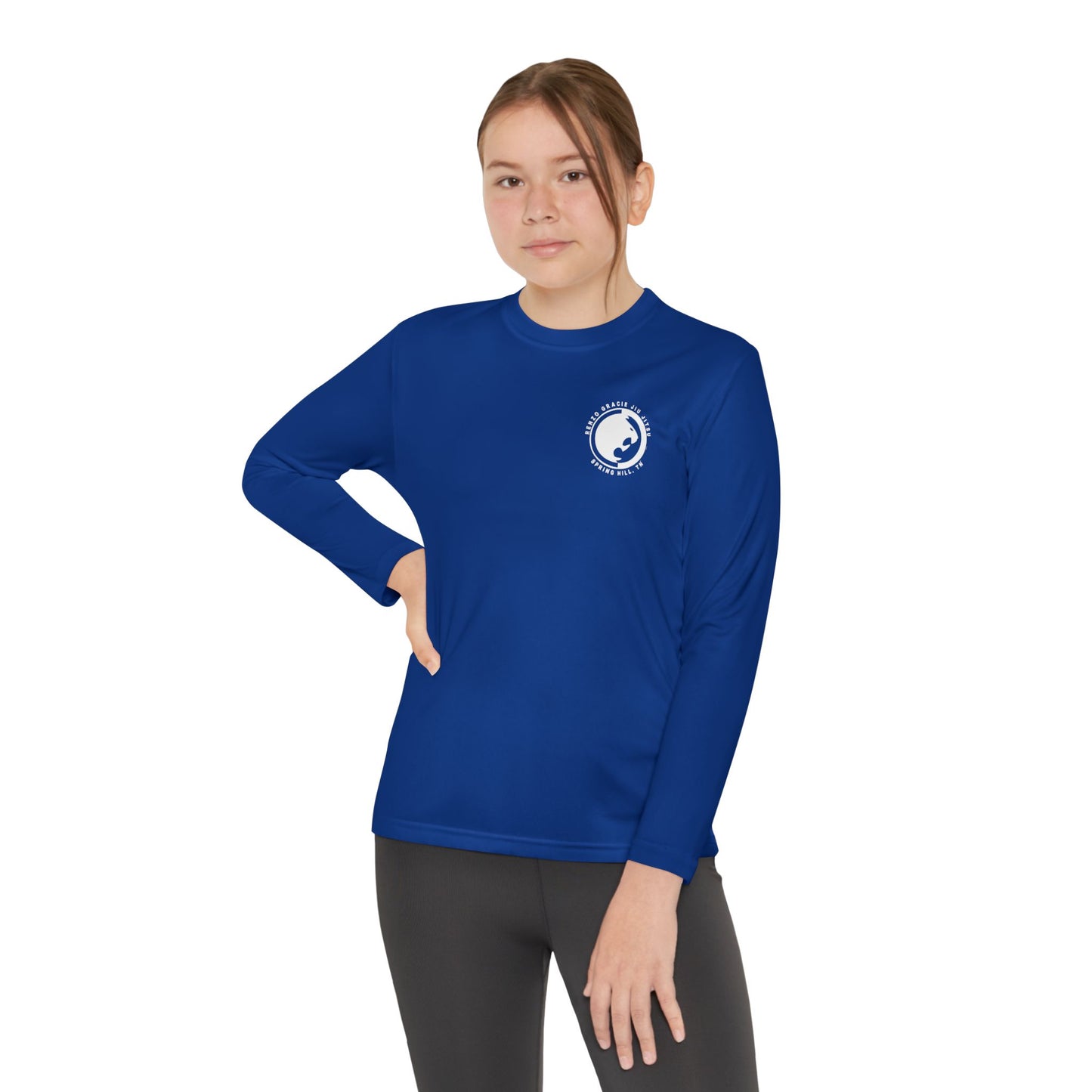 Spring Hill Youth Long Sleeve Competitor Tee - White Renzo Gracie Logo