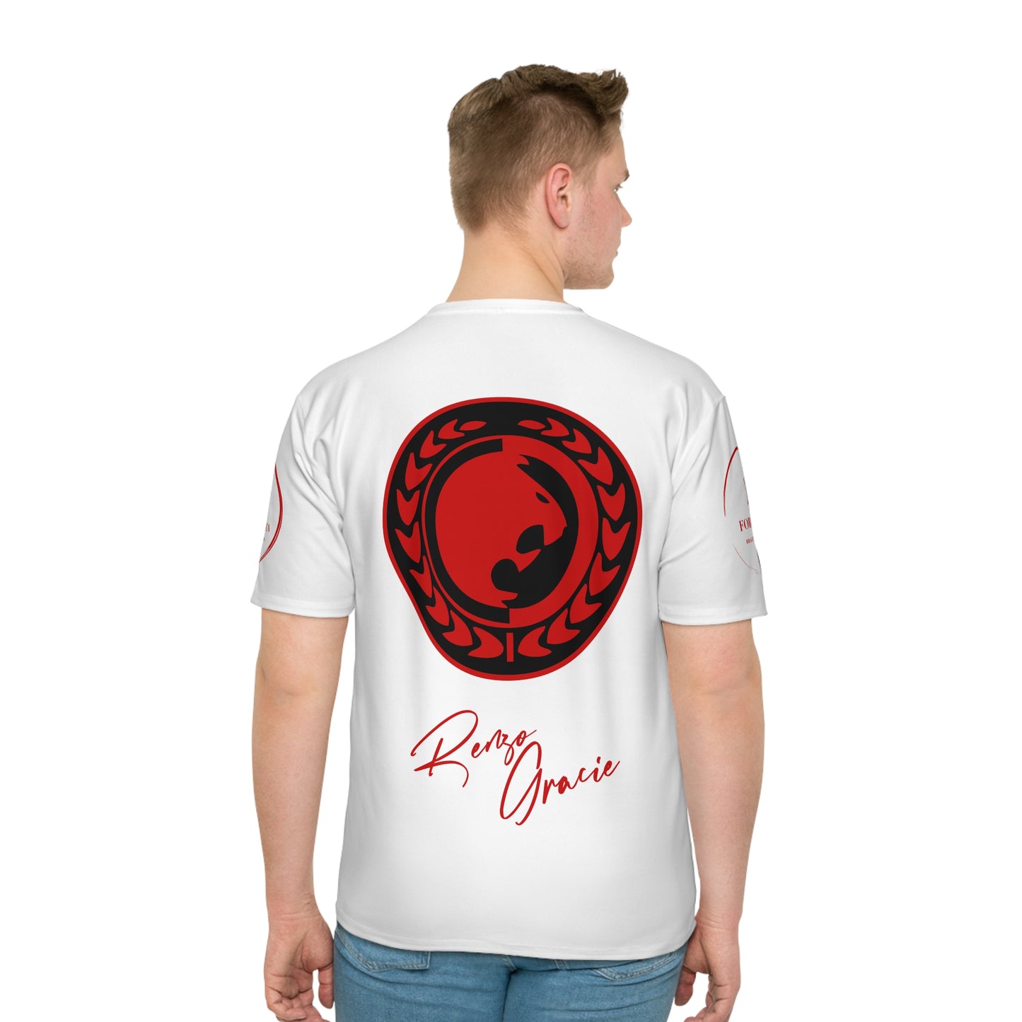 Renzo Gracie Red and Black Logo Men's Loose T-shirt
