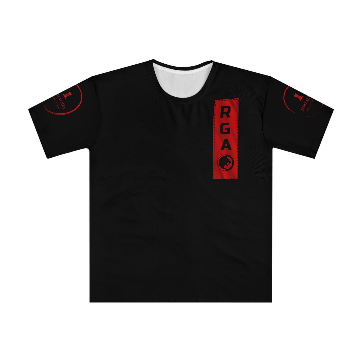 Men's Black Graphic T-Shirt with Red Accents - Casual Streetwear