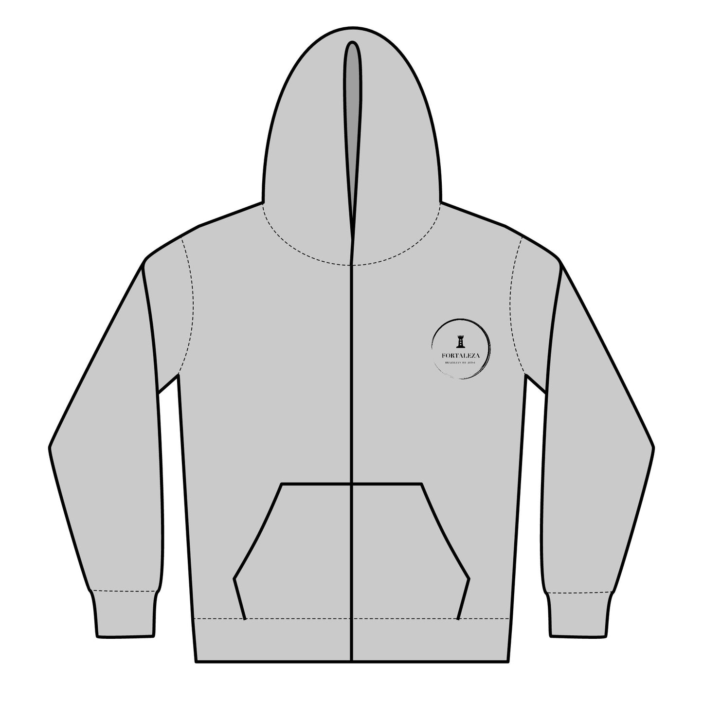 Youth Heavy Blend Zipped Hoodie - Black Renzo Gracie Logo