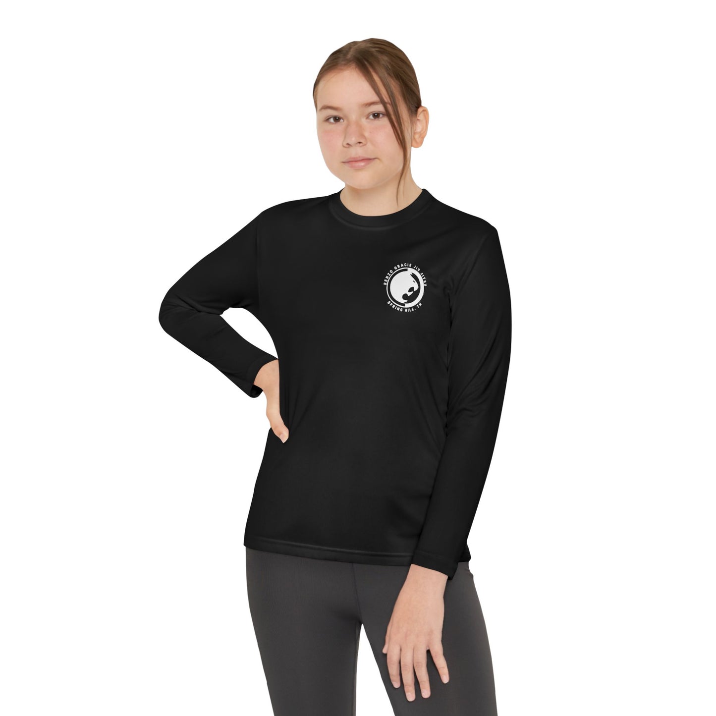 Spring Hill Youth Long Sleeve Competitor Tee - White Renzo Gracie Logo