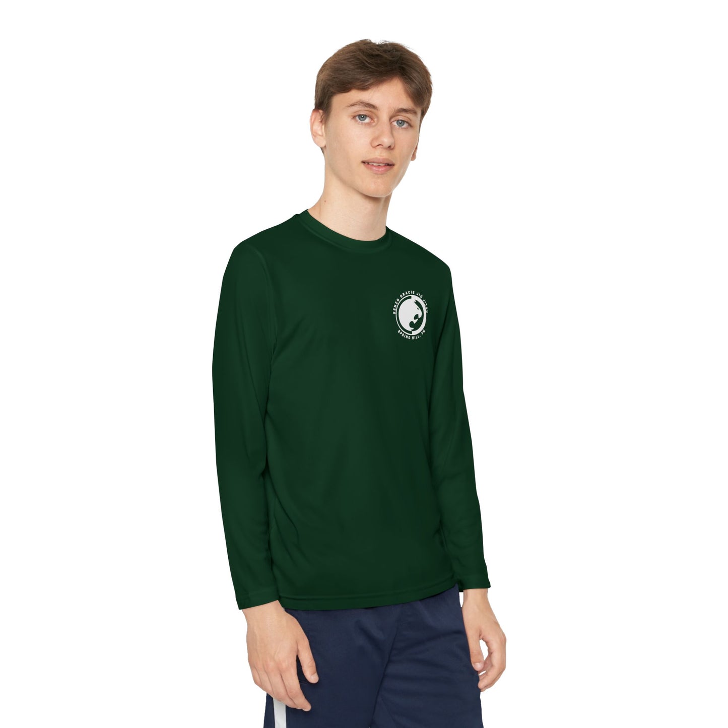 Spring Hill Youth Long Sleeve Competitor Tee - White Renzo Gracie Logo