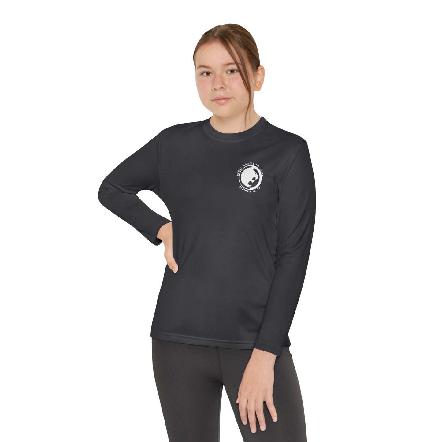 Spring Hill Youth Long Sleeve Competitor Tee - White Renzo Gracie Logo