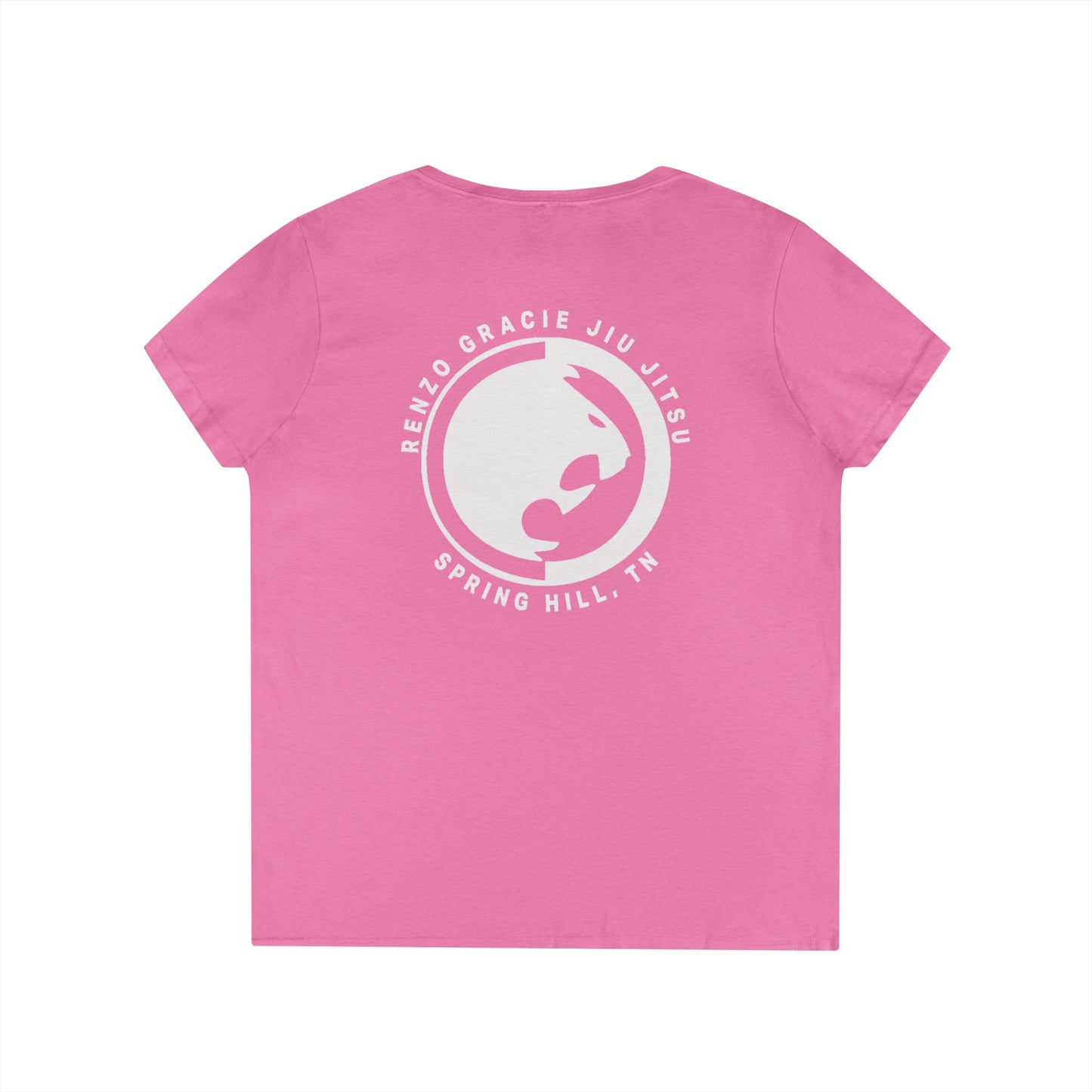 Spring Hill Renzo Gracie Logo Ladies' V-Neck T-Shirt, Sports Apparel, Martial Arts Shirt, Workout Top, Gift for BJJ Enthusiasts