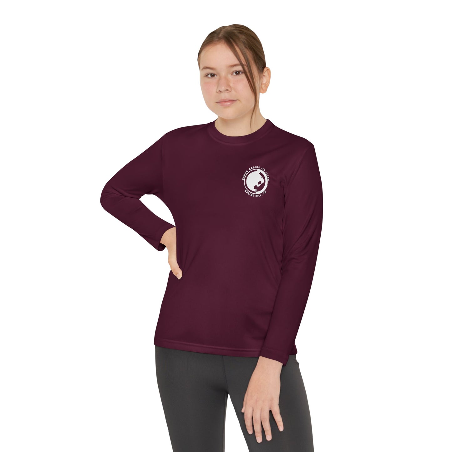 Spring Hill Youth Long Sleeve Competitor Tee - White Renzo Gracie Logo