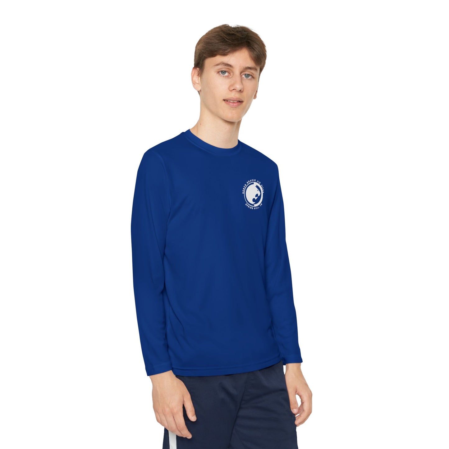 Spring Hill Youth Long Sleeve Competitor Tee - White Renzo Gracie Logo
