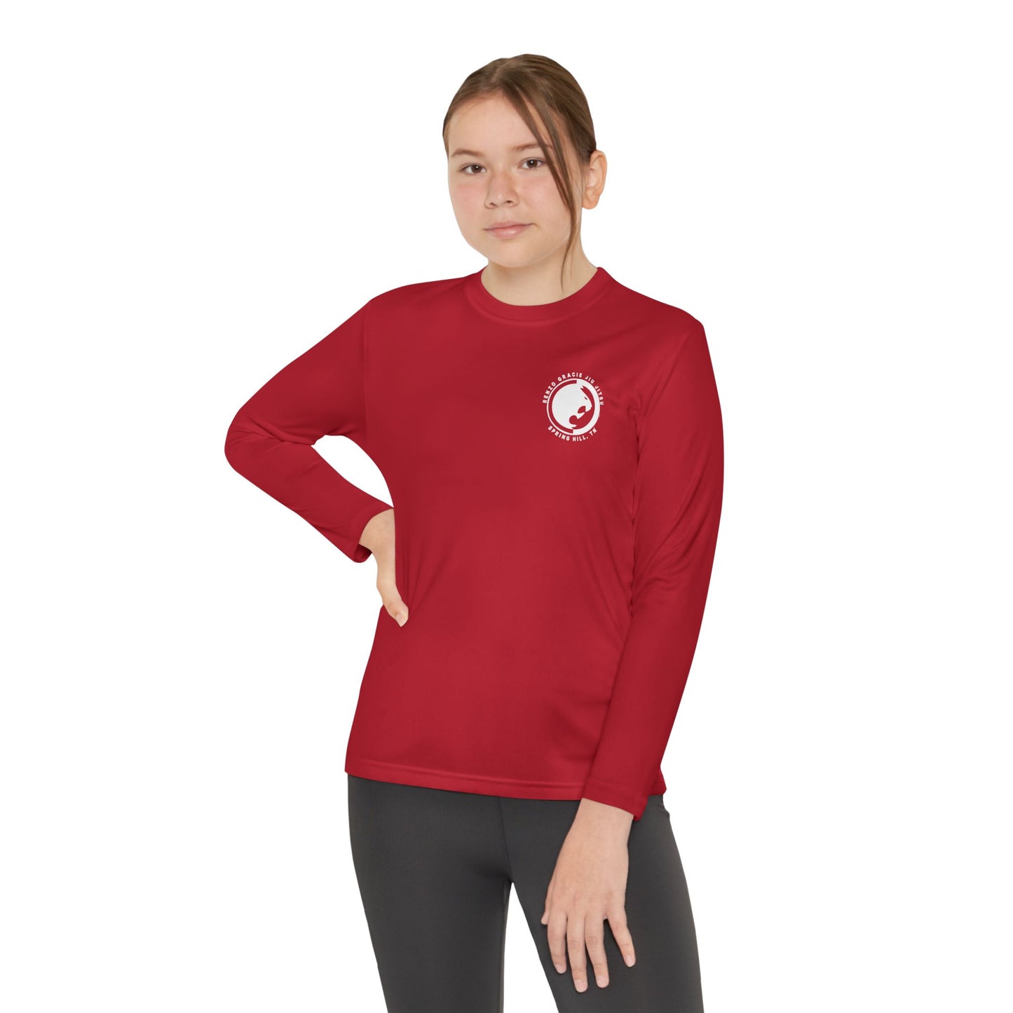Spring Hill Youth Long Sleeve Competitor Tee - White Renzo Gracie Logo