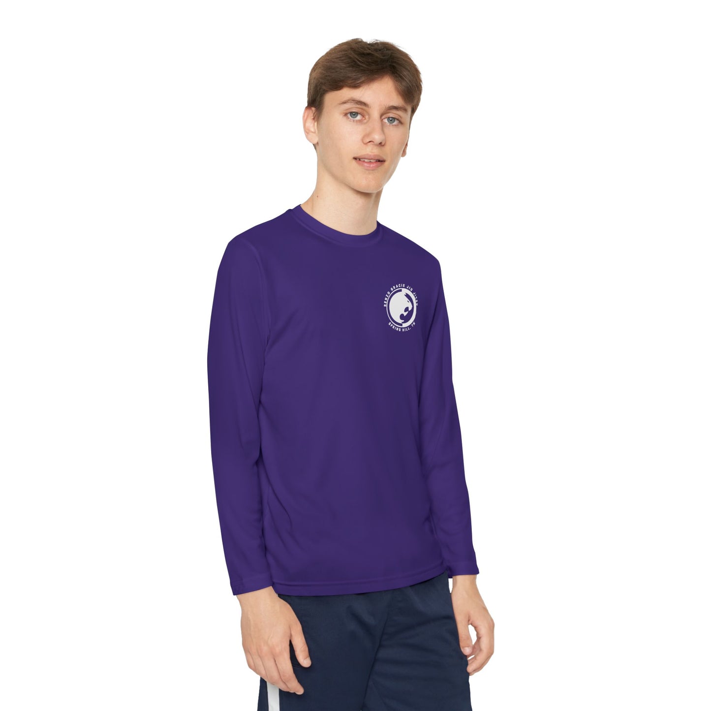 Spring Hill Youth Long Sleeve Competitor Tee - White Renzo Gracie Logo