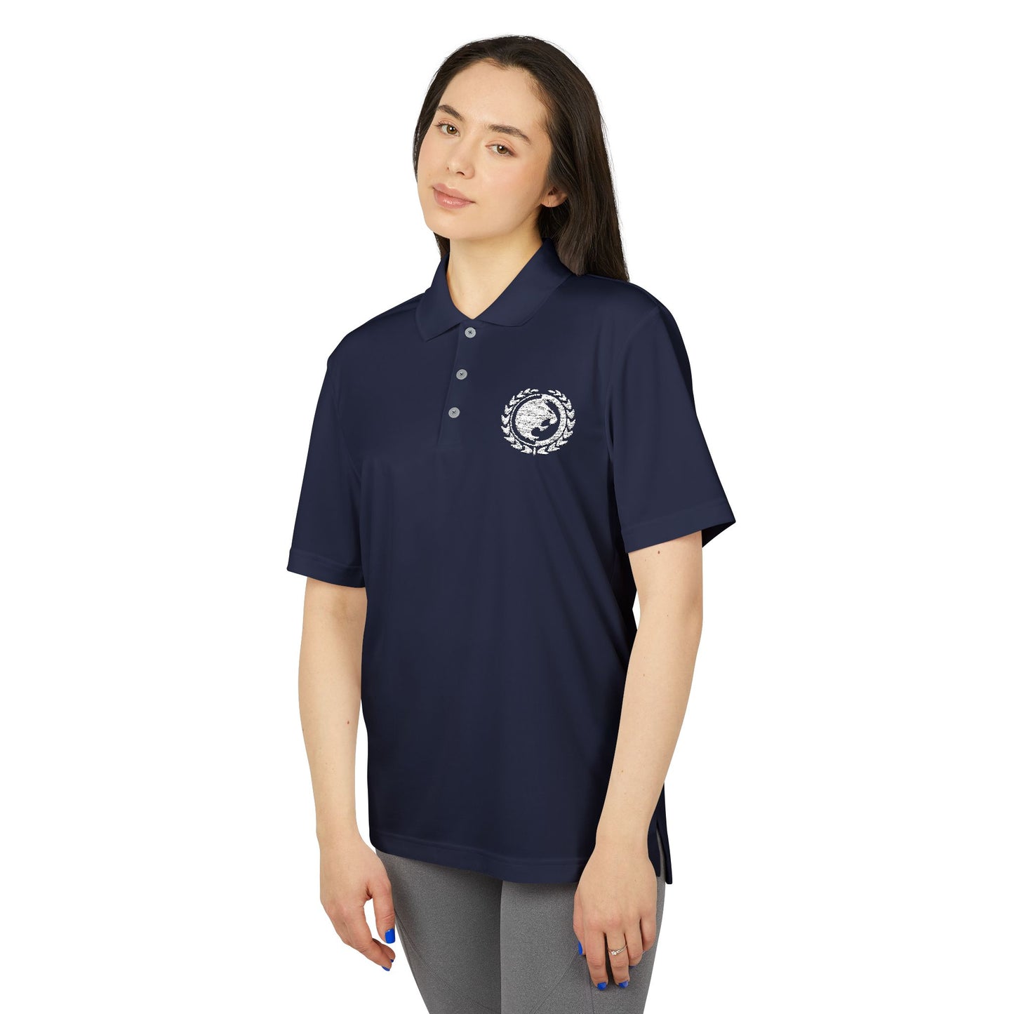 Renzo Gracie White Logo adidas Unisex Performance Polo