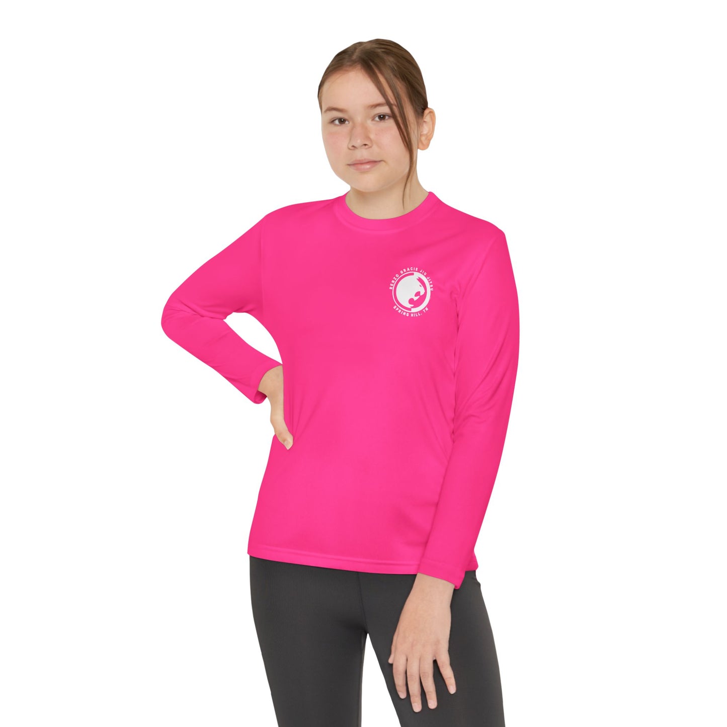 Spring Hill Youth Long Sleeve Competitor Tee - White Renzo Gracie Logo