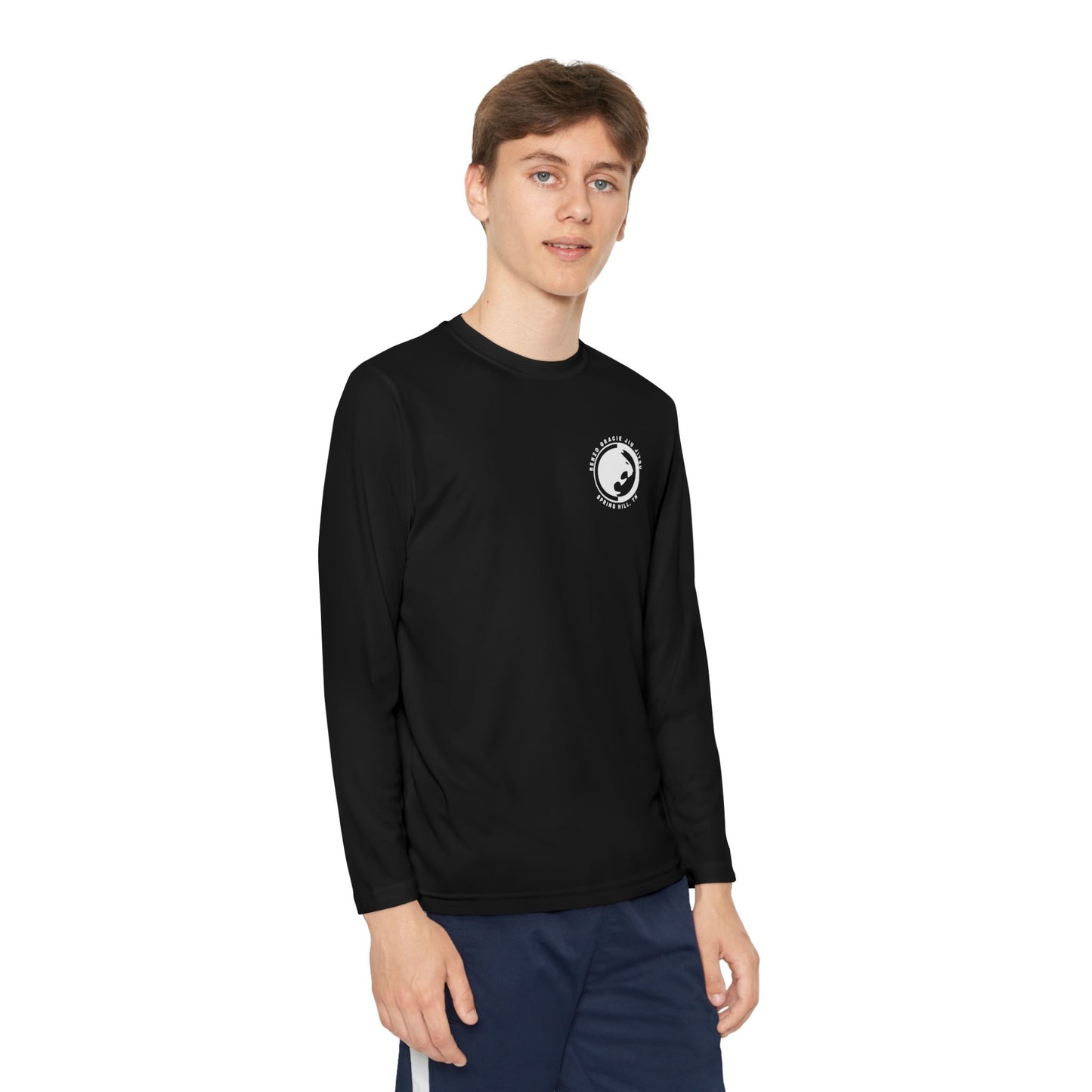 Spring Hill Youth Long Sleeve Competitor Tee - White Renzo Gracie Logo