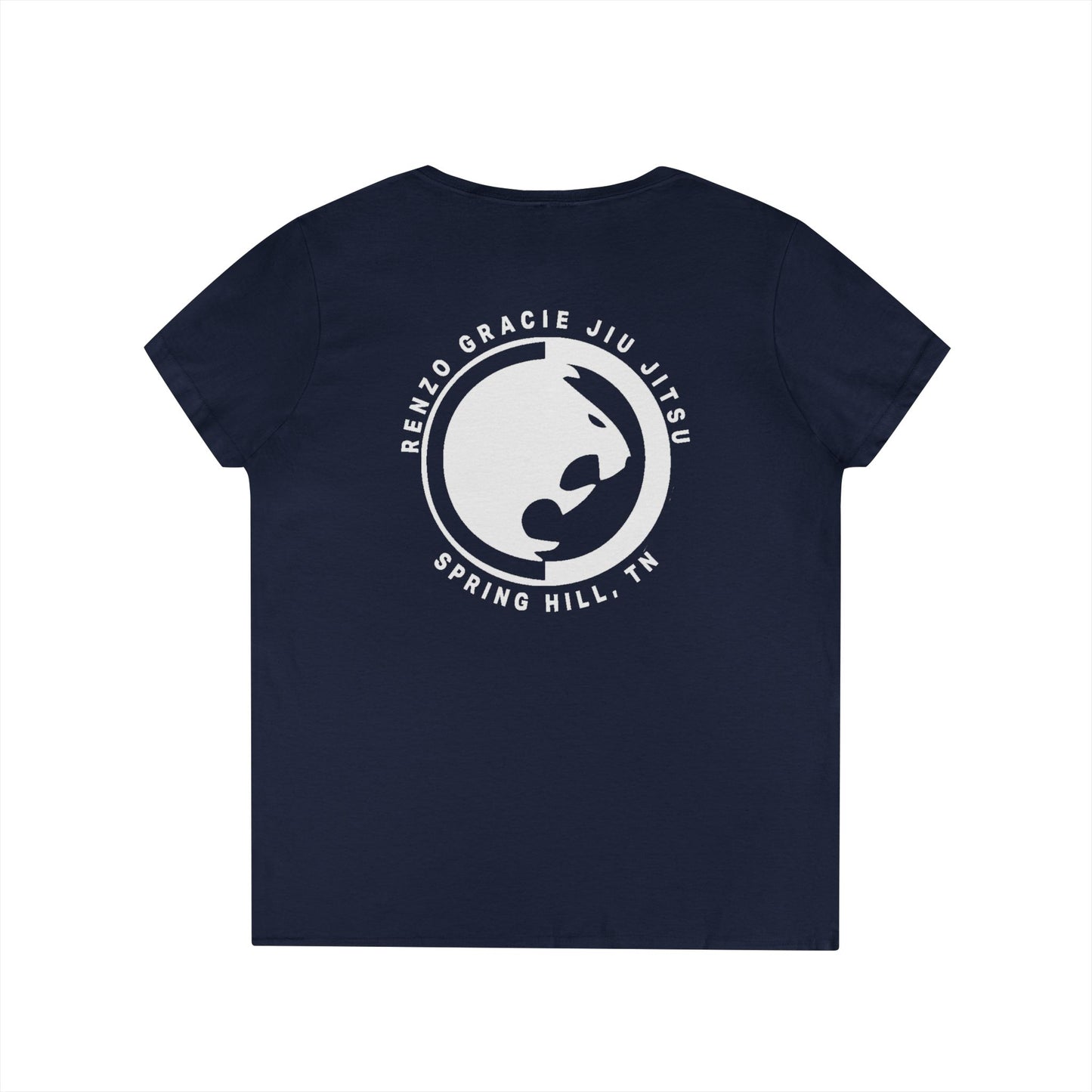 Spring Hill Renzo Gracie Logo Ladies' V-Neck T-Shirt, Sports Apparel, Martial Arts Shirt, Workout Top, Gift for BJJ Enthusiasts