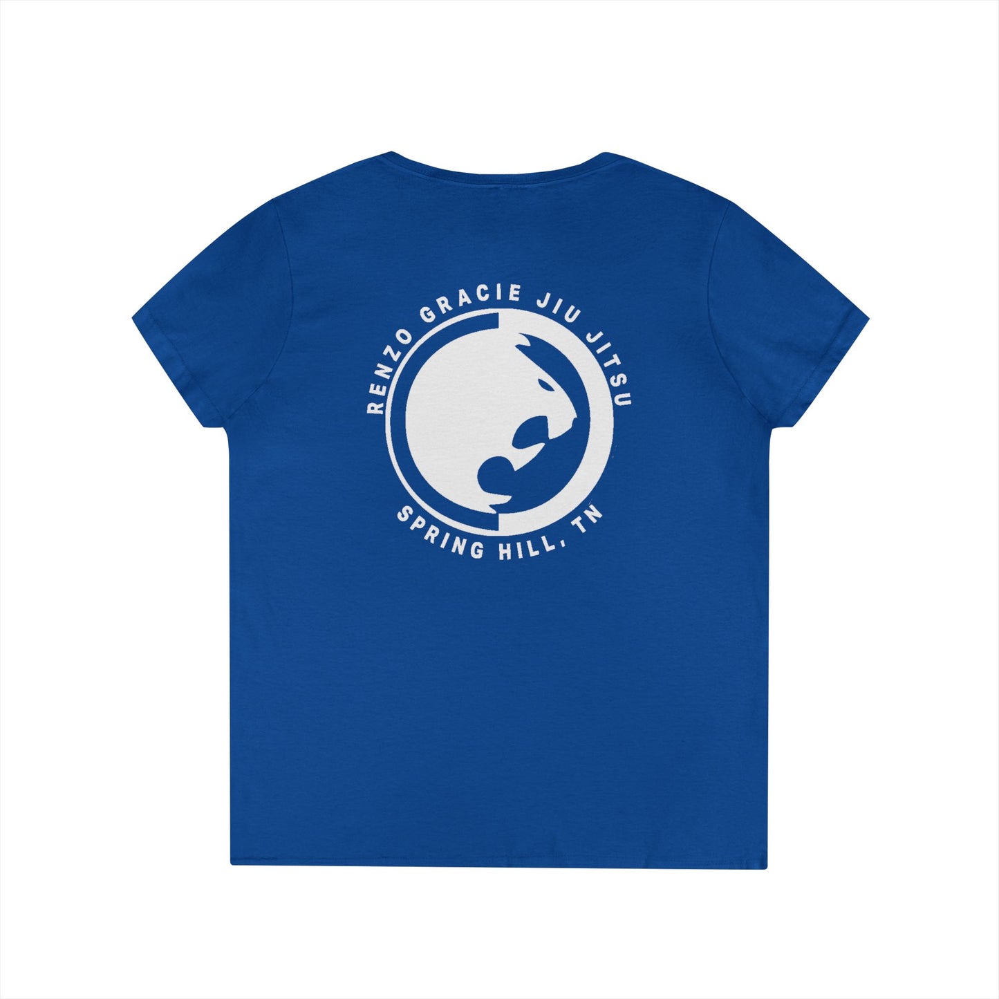 Spring Hill Renzo Gracie Logo Ladies' V-Neck T-Shirt, Sports Apparel, Martial Arts Shirt, Workout Top, Gift for BJJ Enthusiasts