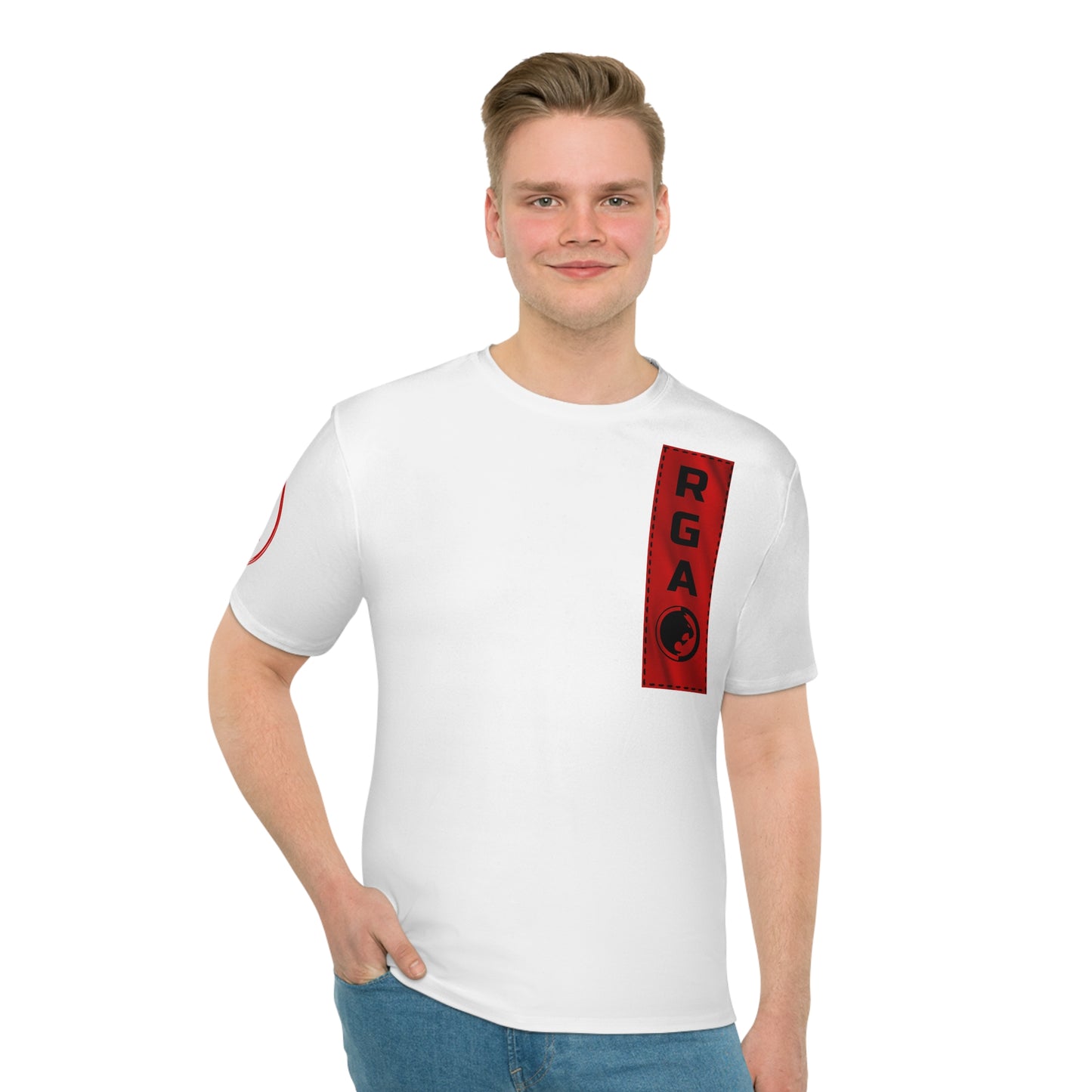 Renzo Gracie Red and Black Logo Men's Loose T-shirt