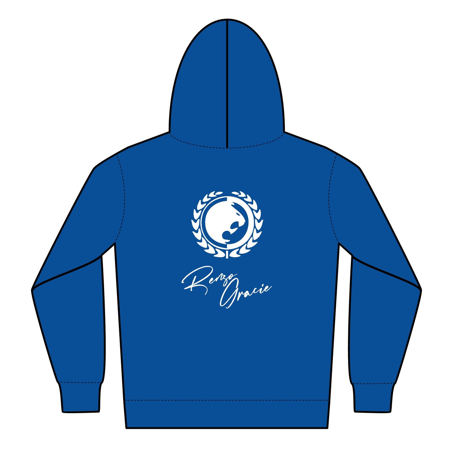 Youth Heavy Blend Zipped Hoodie - White Renzo Gracie Logo