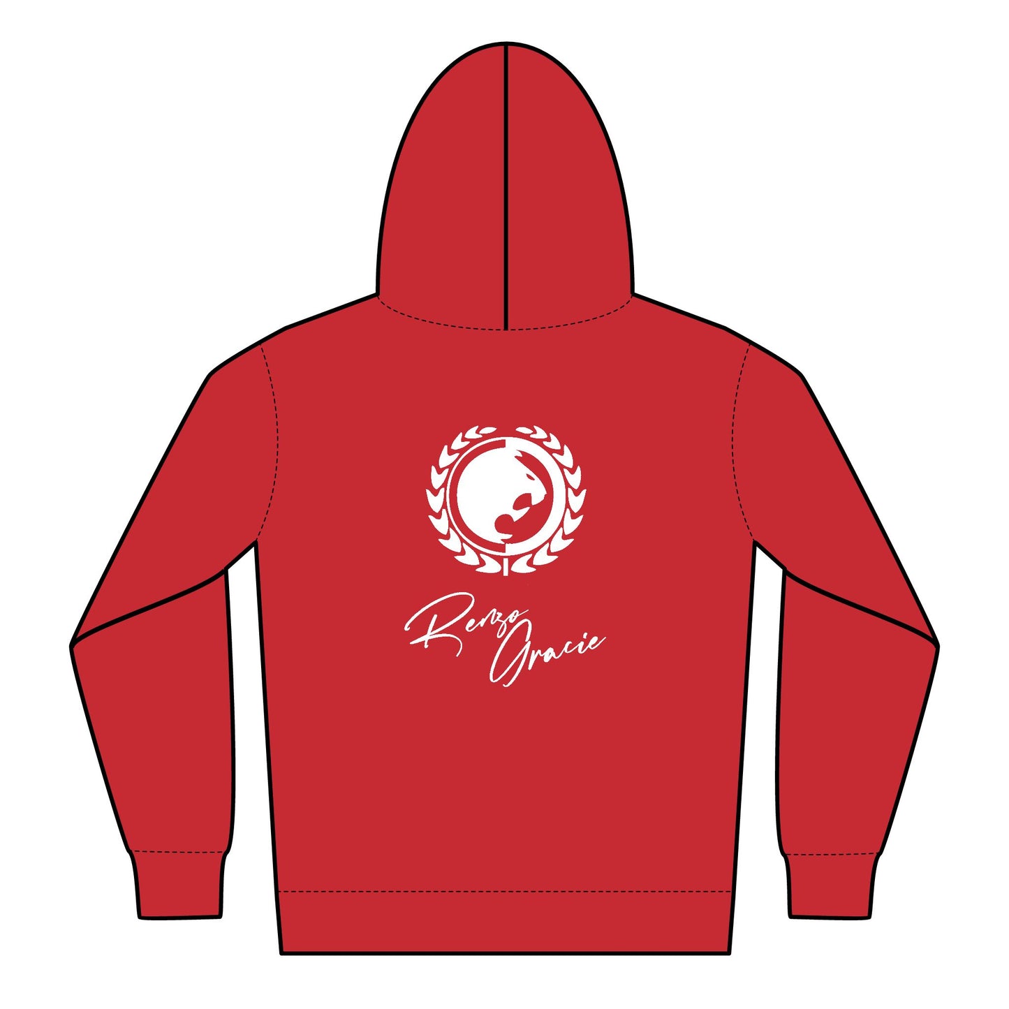 Youth Heavy Blend Zipped Hoodie - White Renzo Gracie Logo