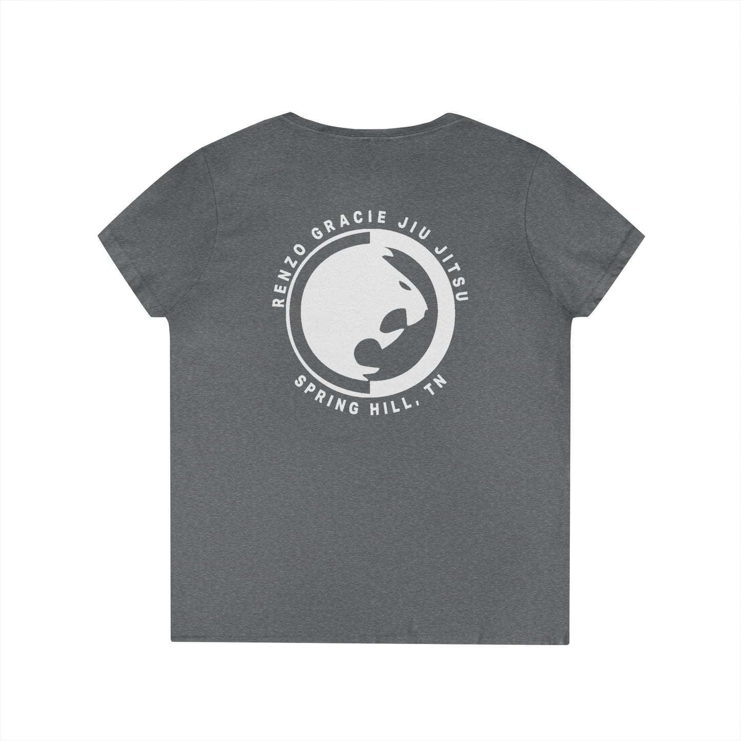 Spring Hill Renzo Gracie Logo Ladies' V-Neck T-Shirt, Sports Apparel, Martial Arts Shirt, Workout Top, Gift for BJJ Enthusiasts