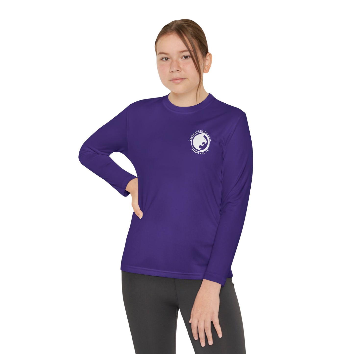 Spring Hill Youth Long Sleeve Competitor Tee - White Renzo Gracie Logo