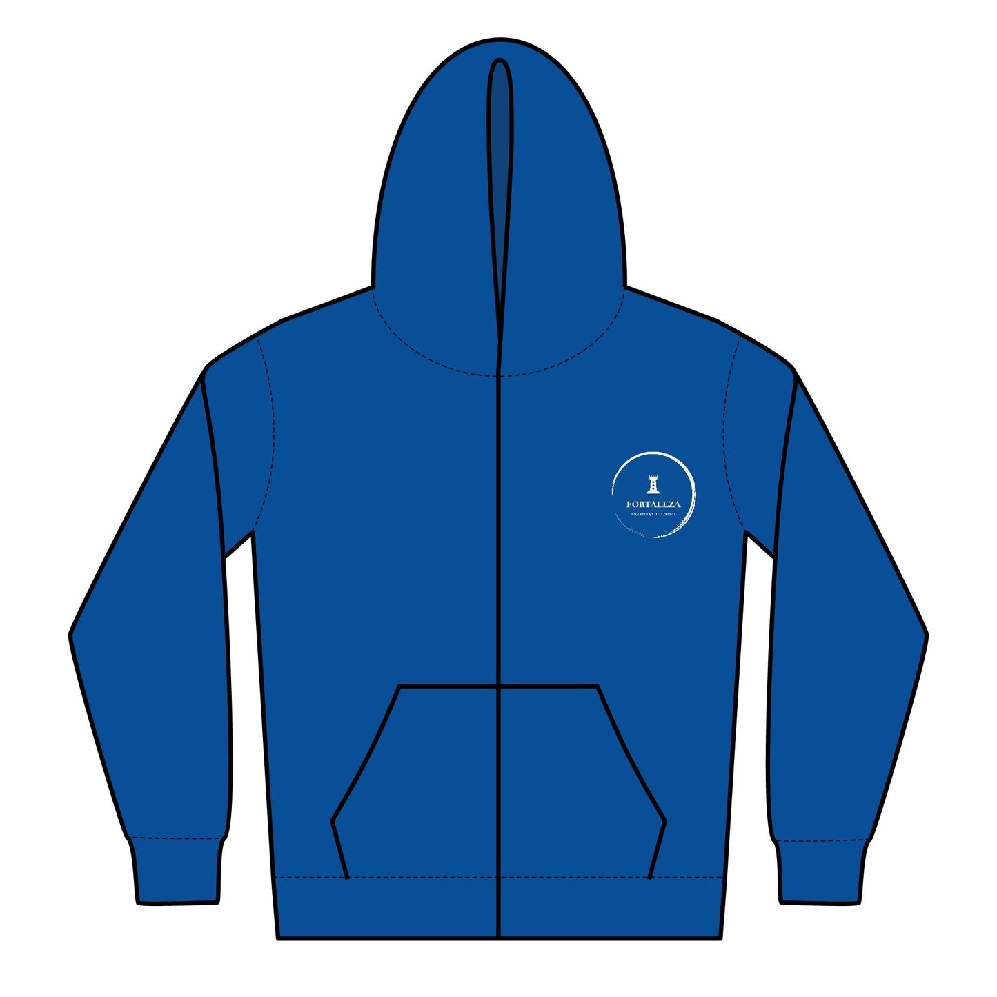 Youth Heavy Blend Zipped Hoodie - White Renzo Gracie Logo