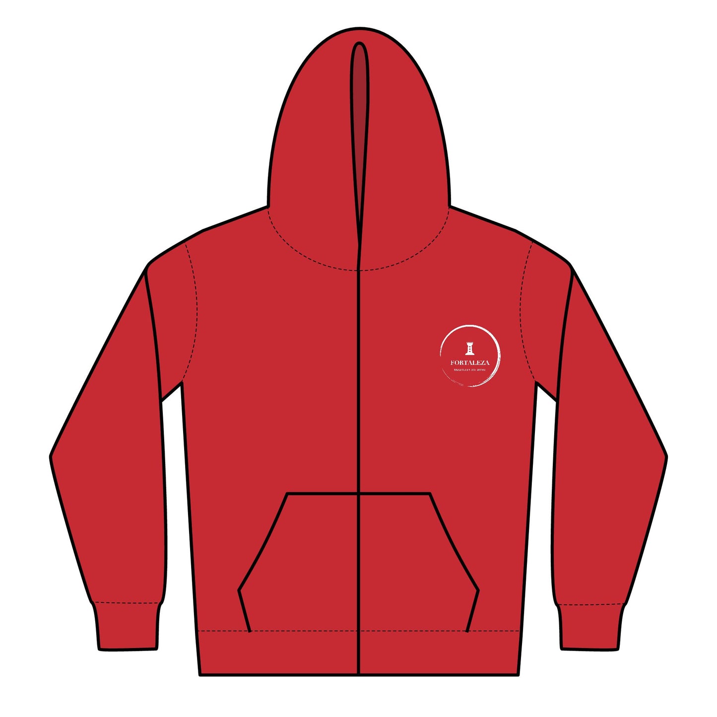 Youth Heavy Blend Zipped Hoodie - White Renzo Gracie Logo