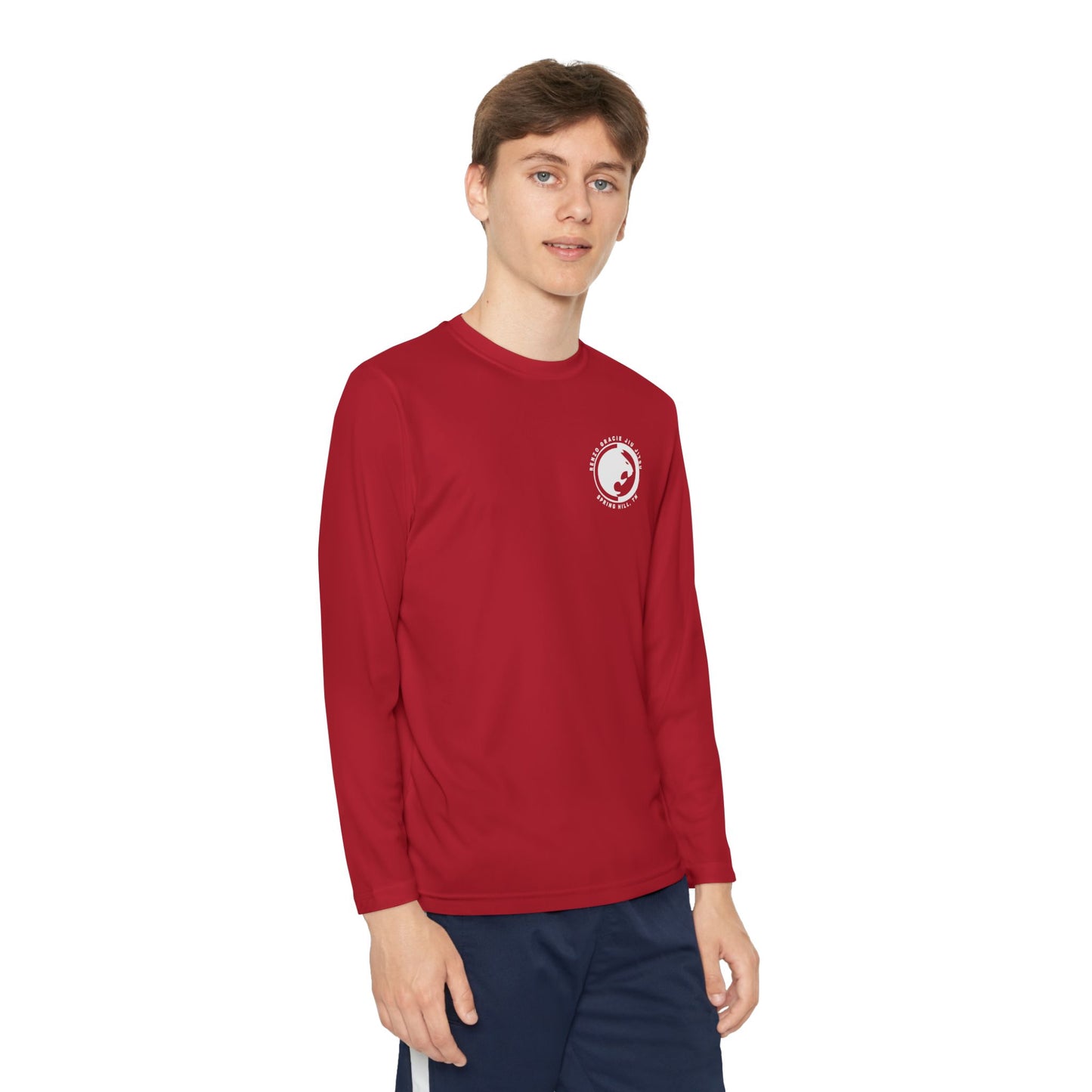 Spring Hill Youth Long Sleeve Competitor Tee - White Renzo Gracie Logo