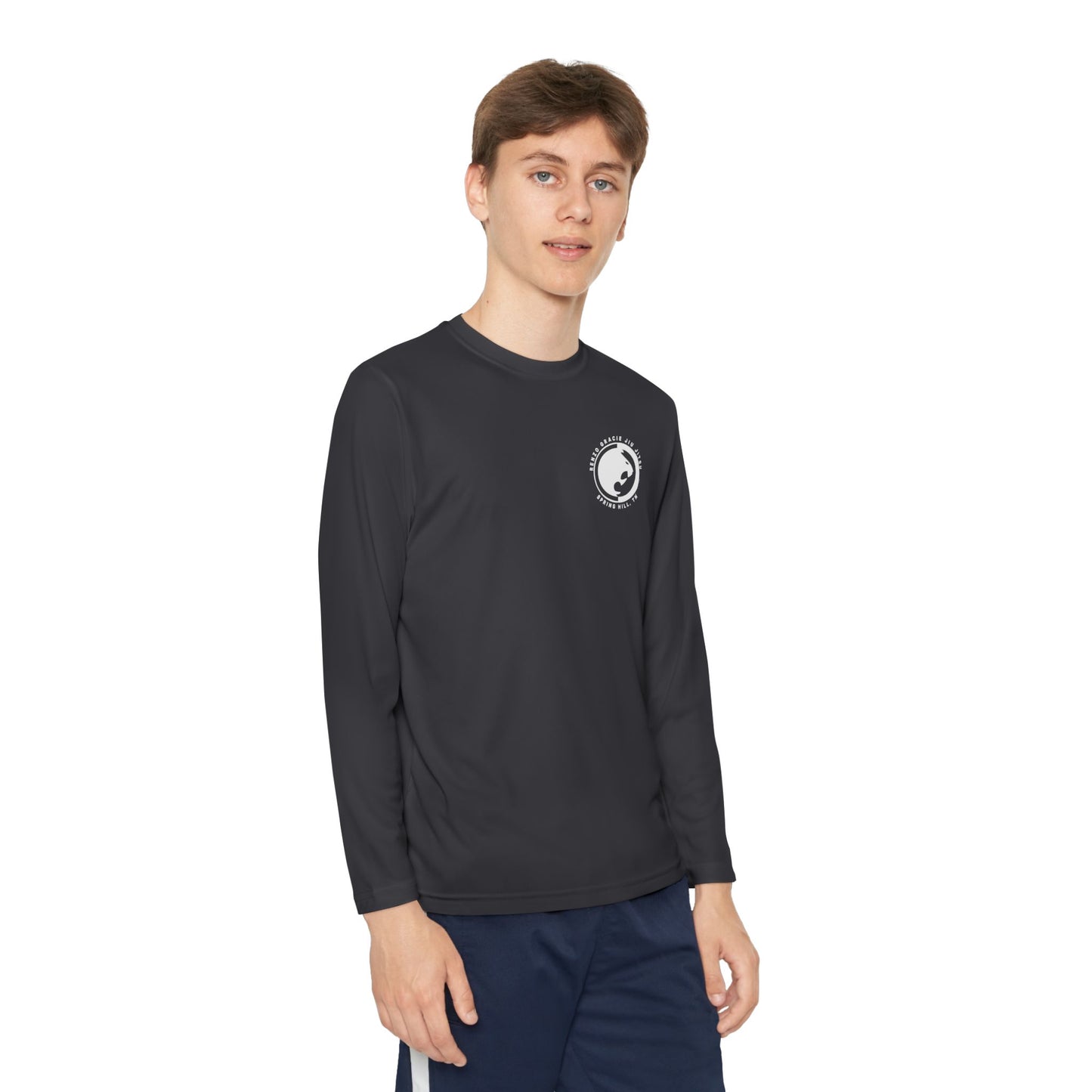 Spring Hill Youth Long Sleeve Competitor Tee - White Renzo Gracie Logo