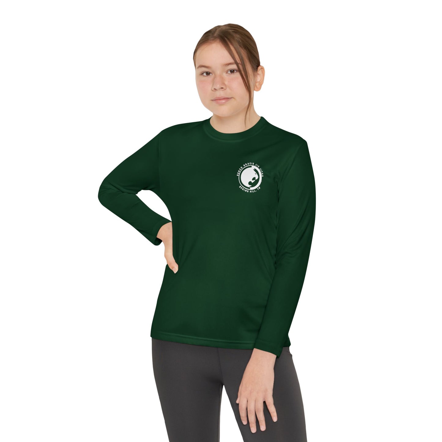 Spring Hill Youth Long Sleeve Competitor Tee - White Renzo Gracie Logo